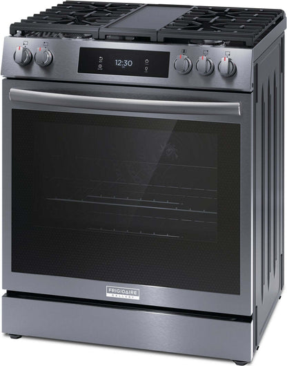 Cuisinière à gaz Frigidaire Gallery de 6 pi³ avec convection totale et friture à air - finition résistante aux taches® noire…