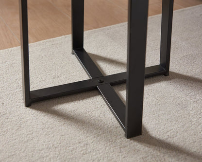 Table de fauteuil Pauly de 15 po avec dessus d’apparence bois - noisette