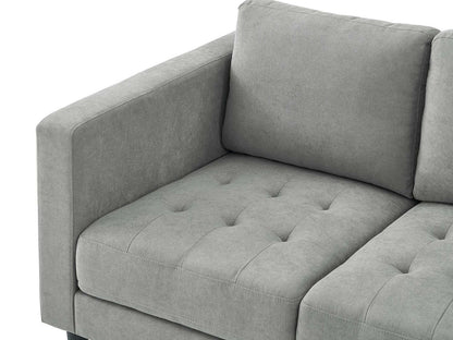 Causeuse en tissu Metro 57 avec coussins de siège capitonnés et coussins de dossier réversibles - Gris | Causeuse Metro de 57 po en tissu avec coussins de siège capitonnés et coussins de dossier réversibles - grise