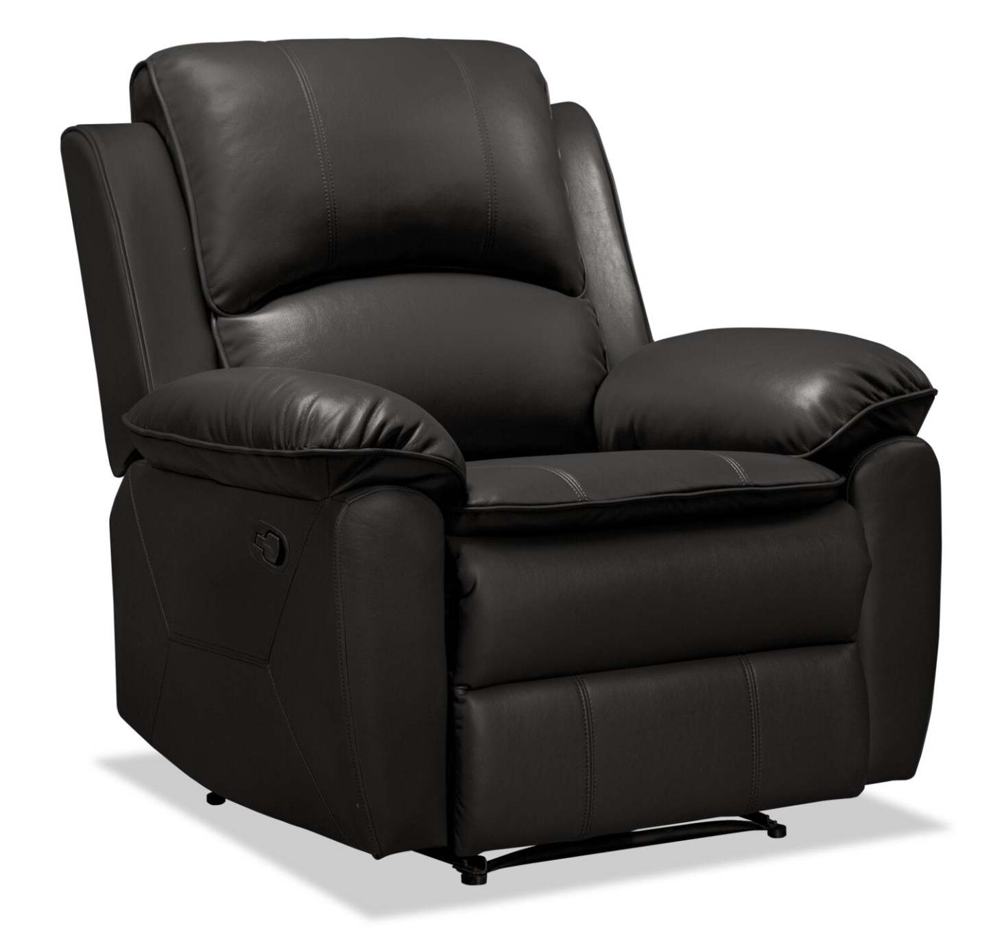 Fauteuil inclinable Chandler de 37 po en tissu d'apparence cuir - gris