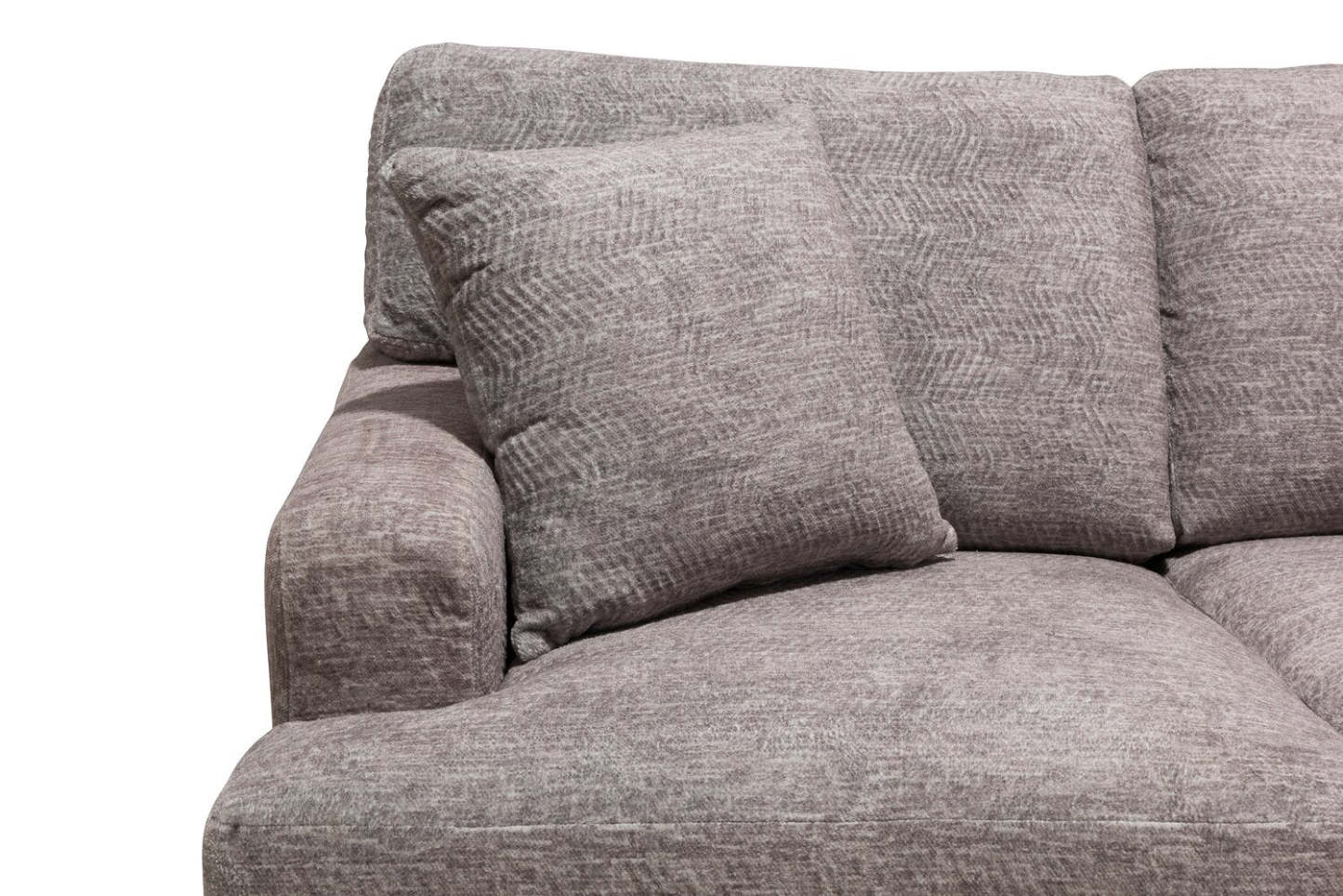Sofa sectionnel de droite Luxe 3 pièces fabriqué au Canada en tissu avec coussins amovibles - gris colombe Zaftig