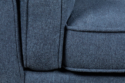 Fauteuil Kassia de Kort & Co. de 40,9 po en tissu d’apparence lin avec base et pattes en bois - bleu