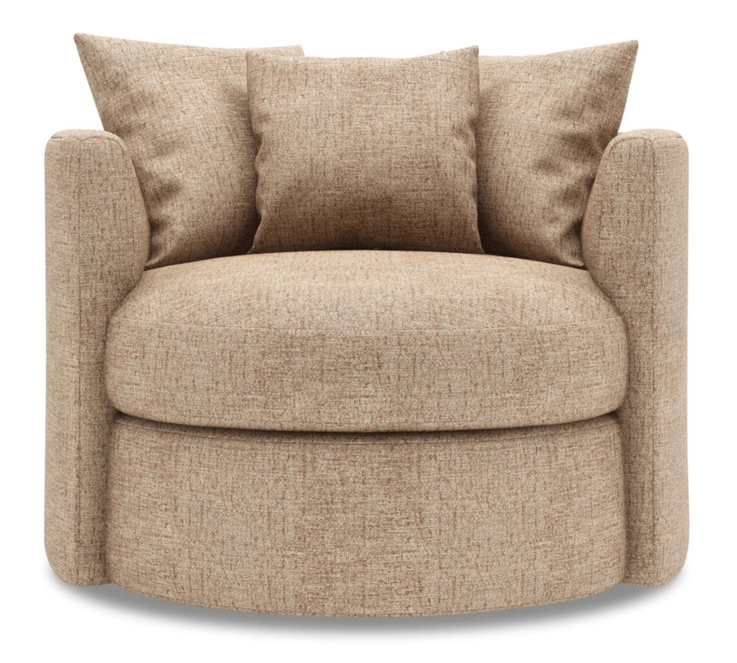Fauteuil d’appoint pivotant Nest de Sofa Lab de 41 po fabriqué au Canada en tissu de chenille - taupe Luxury Taupe | NEST2893