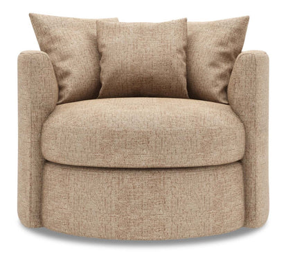 Fauteuil d’appoint pivotant Nest de Sofa Lab de 41 po fabriqué au Canada en tissu de chenille - taupe Luxury Taupe | NEST2893