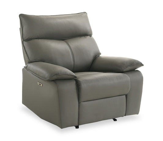 Matteo 42 Fauteuil à inclinaison électrique en cuir véritable - gris Aviarah | Fauteuil à inclinaison électrique Matteo de 42 po en cuir véritable - gris Aviarah | MATTGYPC