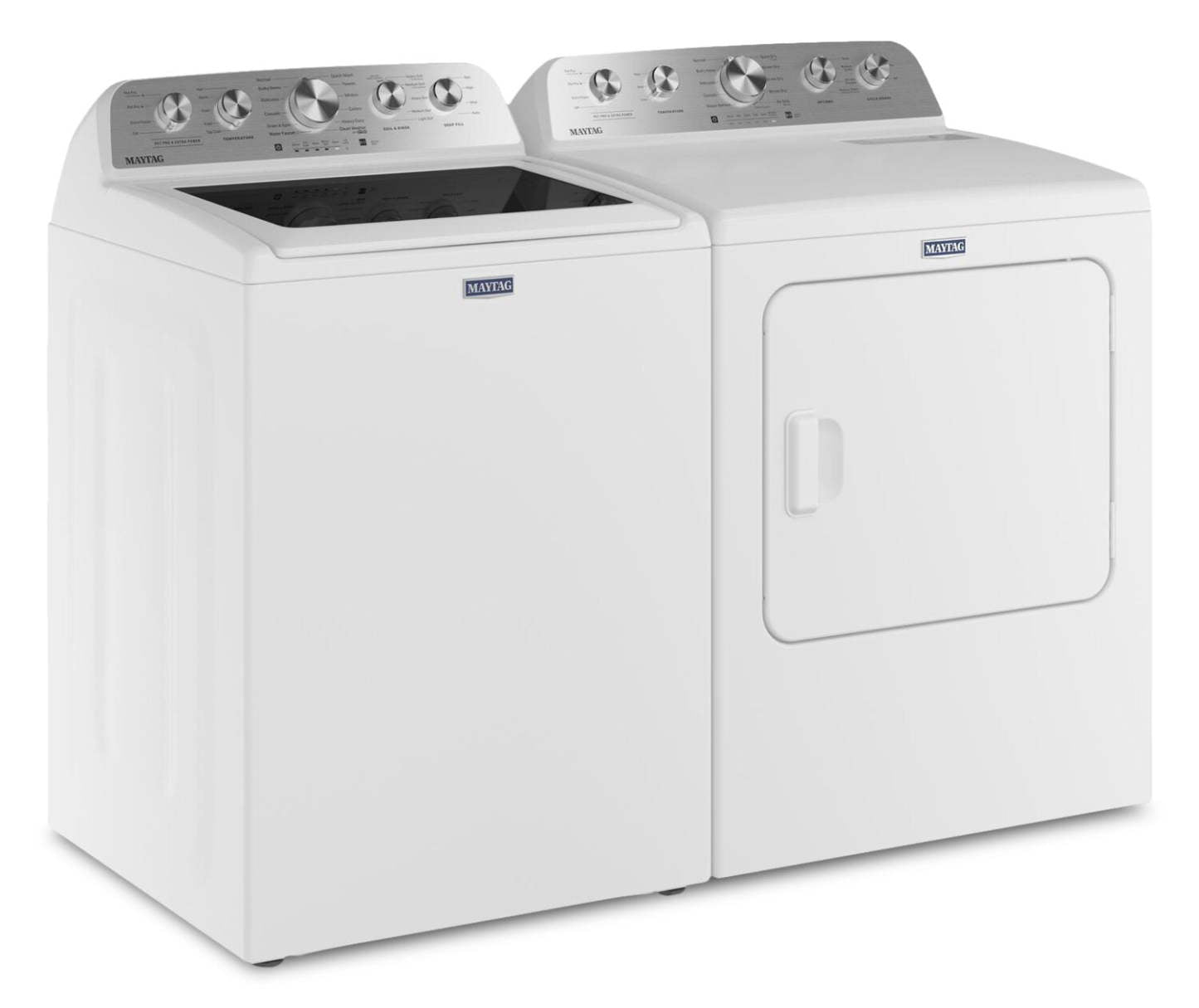 Maytag 5,4 pi³ Laveuse à chargement par le haut avec agitateur et 7,0 pi³ Sécheuse électrique Pet Pro – blanche - MATL56WW | Laveuse à chargement par le haut de 5,4 pi³ et sécheuse électrique Animal Pet Pro de 7,0 pi³ de Maytag - blanches - MATL56WW