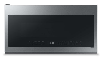 Samsung 2,1 Cu. Fort. Micro-ondes à hotte intégrée avec 400 CFM et affichage LED - Acier inoxydable - ME21DG… | Quatre à micro-ondes à hotte intégrée Samsung de 2,1 pi³ avec 400 pi³/min et affichage à DEL - acier i…