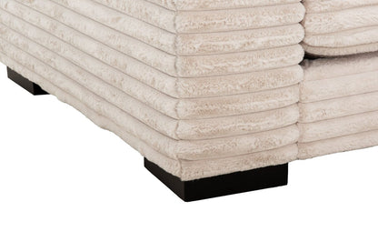 Alto 2-Piece Ultra Plush Faux Fur Fabric Sectional with Dual Cupholders and USB Ports - Mink Taupe | Canapé sectionnel Alto 2 pièces en tissu de fausse fourrure très douce avec deux porte-gobelets et ports USB - vison taupe