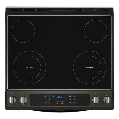 Cuisinière électrique Whirlpool de 4,8 pi³ avec nettoyage automatique - acier inoxydable noir - YWEE515S0LV