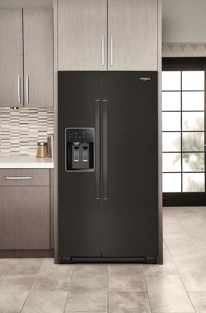 Réfrigérateur Whirlpool de 36 po et de 28,7 pi³ à compartiments juxtaposés - acier inoxydable noir - WRSF5536RV | Whirlpool 36 28.7 Cu. Ft. Side-by-Side Refrigerator – Black Stainless - WRSF5536RV