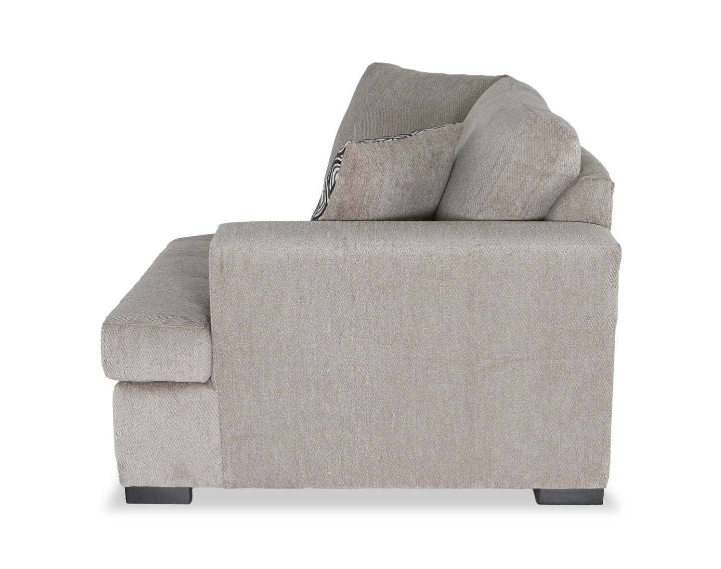 Fabriqué au Canada, canapé-lit sectionnel enveloppant Legend 2 pièces en tissu de chenille orienté à droite - beige platine