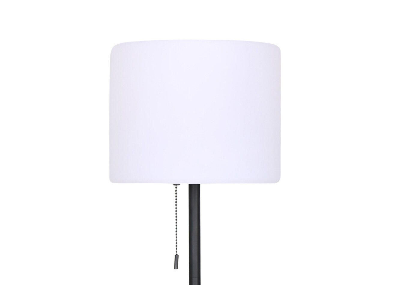 Lampe à pied moderne Solana de 64 po en métal et en acrylique portable pour l’intérieur et l’extérieur avec port USB - noire