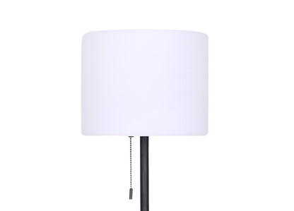 Lampe à pied moderne Solana de 64 po en métal et en acrylique portable pour l’intérieur et l’extérieur avec port USB - noire