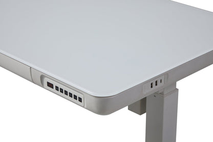 Bureau Metro de 47,24 po à hauteur réglable avec rangement et ports USB - Blanc | Bureau Metro de 47,24 po à hauteur réglable avec rangement et ports USB - blanc