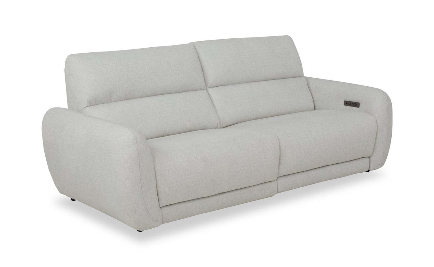 Sofa à inclinaison électrique Kailyn de Cindy Crawford Home de 92 po en tissu avec appuie-têtes électriques - beige