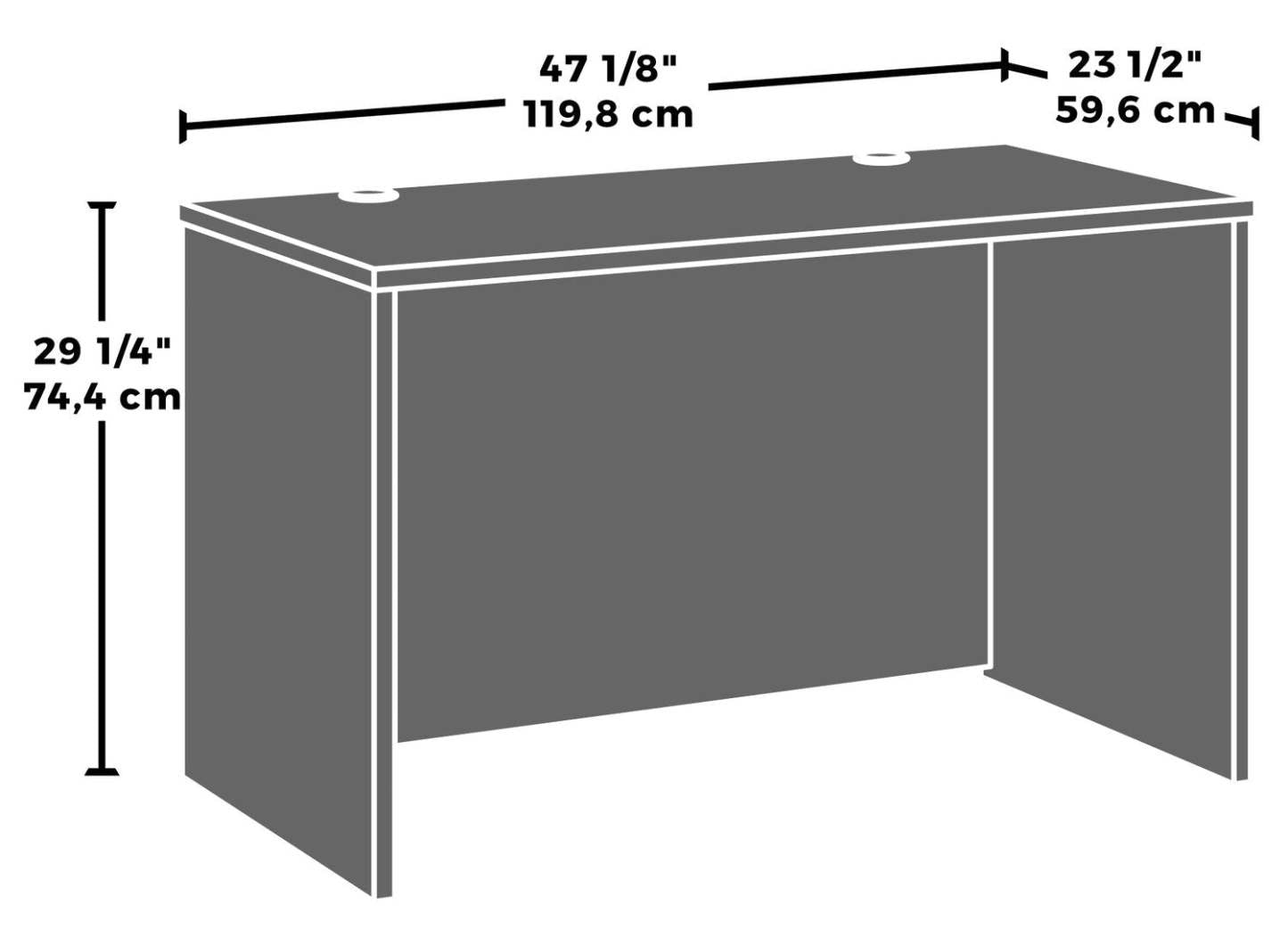 Affirm 47.17 Commercial Grade Office Desk - Orme noble|Bureau Affirm de 47,17 po de qualité commerciale - orme noble
