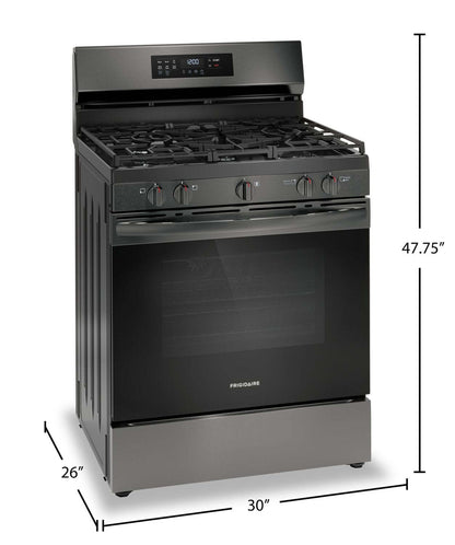 Cuisinière à gaz Frigidaire de 5,1 pi³ avec friture à air et cuisson par convection - acier inoxydable noir - FCRG3083… | Frigidaire 5.1 Cu. Ft. Gas Range With Air Fry and Convection Bake - Black Stainless Steel - FCRG3083…