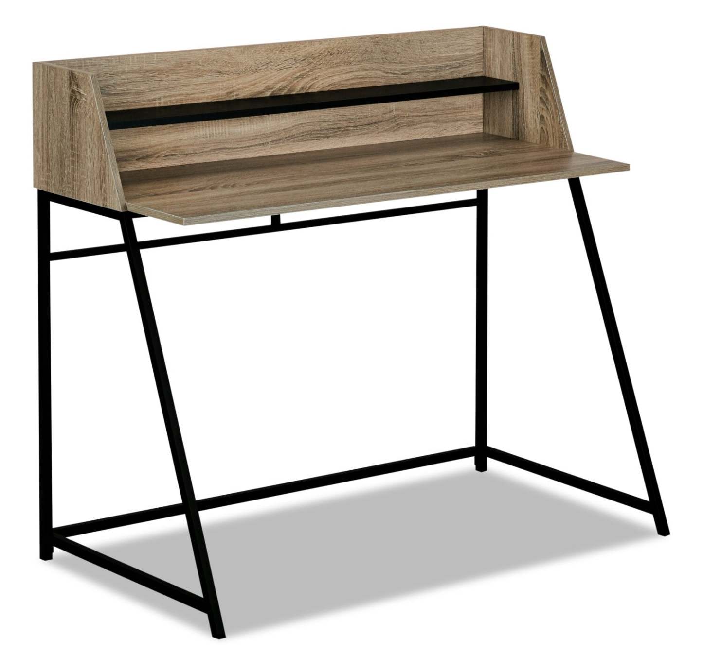 Bureau Lawson 47.25 avec petite niche - Taupe|Bureau Lawson de 47,25 po avec petite crédence - taupe