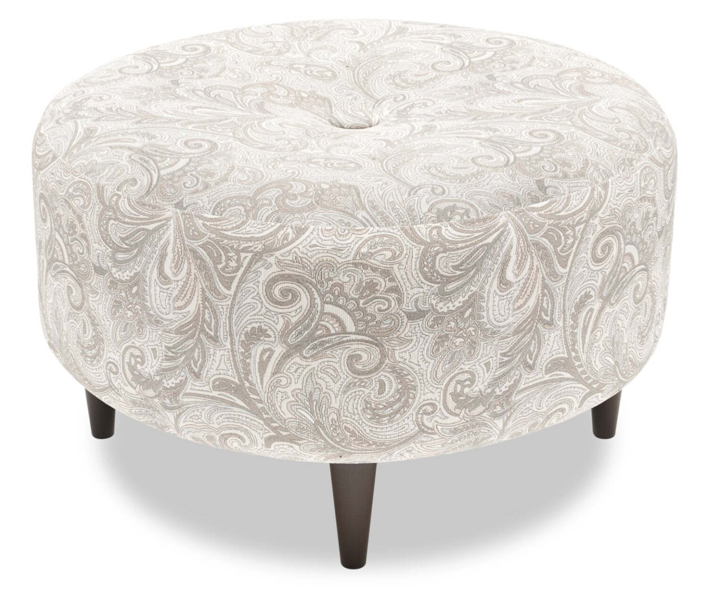 Pouf The Curve 31 en tissu, gris tourterelle, fabriqué au Canada | CURV1825