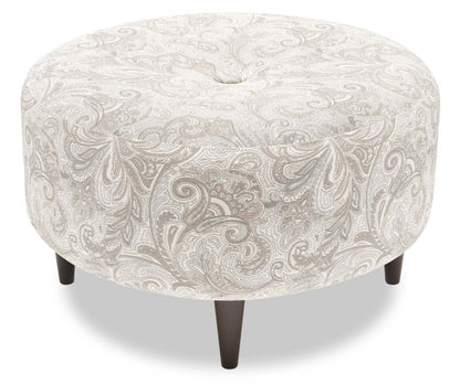 Pouf The Curve 31 en tissu, gris tourterelle, fabriqué au Canada | CURV1825