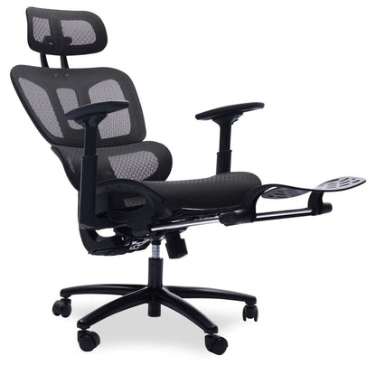 Chaise de bureau réglable Sealy® Diego 26,3" avec rembourrage en maille et repose-pieds - Noir | Chaise de bureau réglable Diego de Sealy de 26,3 po avec rembourrage en mailles et repose-pied - noire
