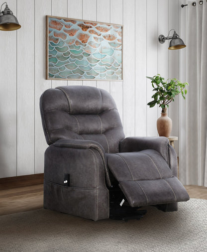 Fauteuil inclinable à relevage électrique Landon 34 en microfibre - Gris | Fauteuil inclinable électrique Landon de 34 po en microfibre - gris