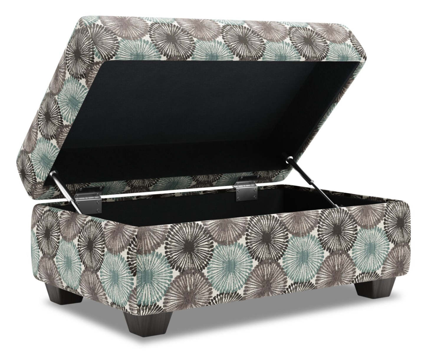 Fabriqué au Canada Pouf de rangement personnalisable The Trunk 39 en tissu - Spa multicolore | Pouf de rangement The Trunk de Sofa Lab de 39 po fabriqué au Canada en tissu - Spa multicolore | TRUN1157