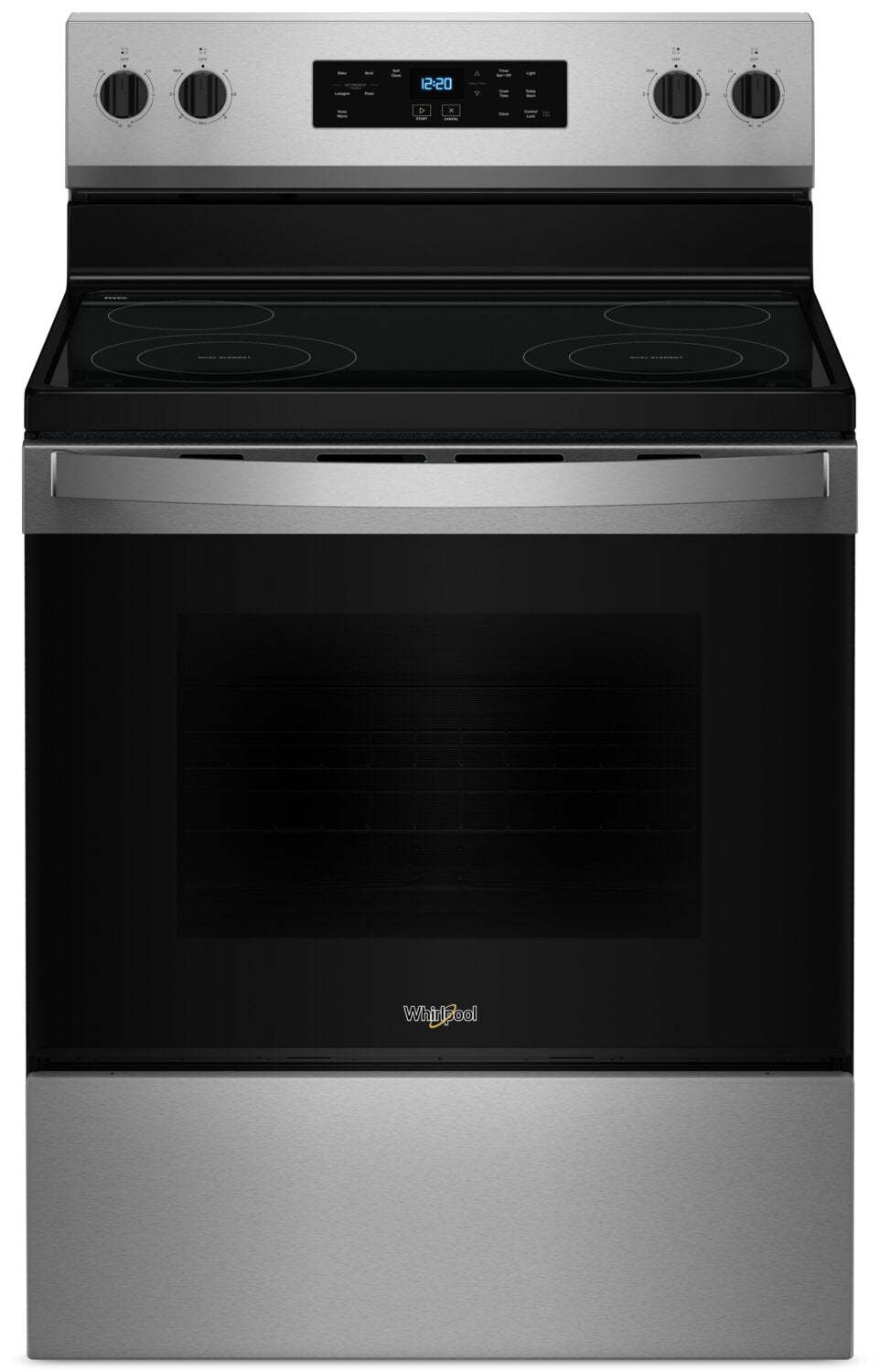 Cuisinière électrique Whirlpool de 5,3 pi³ avec nettoyage automatique - acier inoxydable - YWFES3530RS | Bain à remous 5,3 Cu. Fort. Cuisinière électrique avec autonettoyage - Acier inoxydable - YWFES3530RS