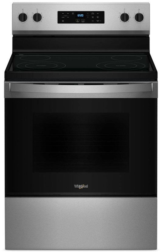 Cuisinière électrique Whirlpool de 5,3 pi³ avec nettoyage automatique - acier inoxydable - YWFES3530RS | Bain à remous 5,3 Cu. Fort. Cuisinière électrique avec autonettoyage - Acier inoxydable - YWFES3530RS