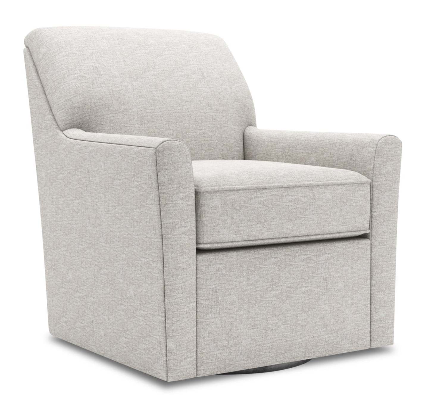 Fauteuil d’appoint pivotant personnalisable Sofa Lab de 31 po fabriqué au Canada en tissu - argenté Luxury Silver | SWIV2793
