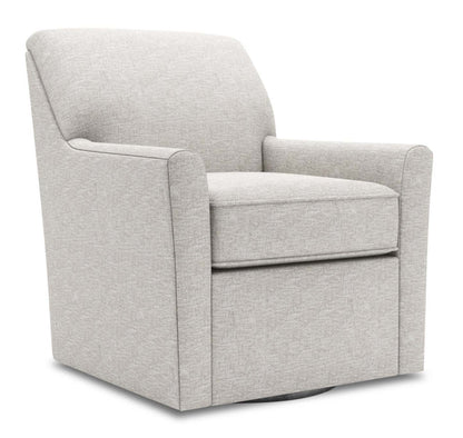 Fauteuil d’appoint pivotant personnalisable Sofa Lab de 31 po fabriqué au Canada en tissu - argenté Luxury Silver | SWIV2793