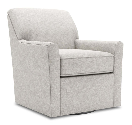 Fauteuil d’appoint pivotant personnalisable Sofa Lab de 31 po fabriqué au Canada en tissu - argenté Luxury Silver | SWIV2793