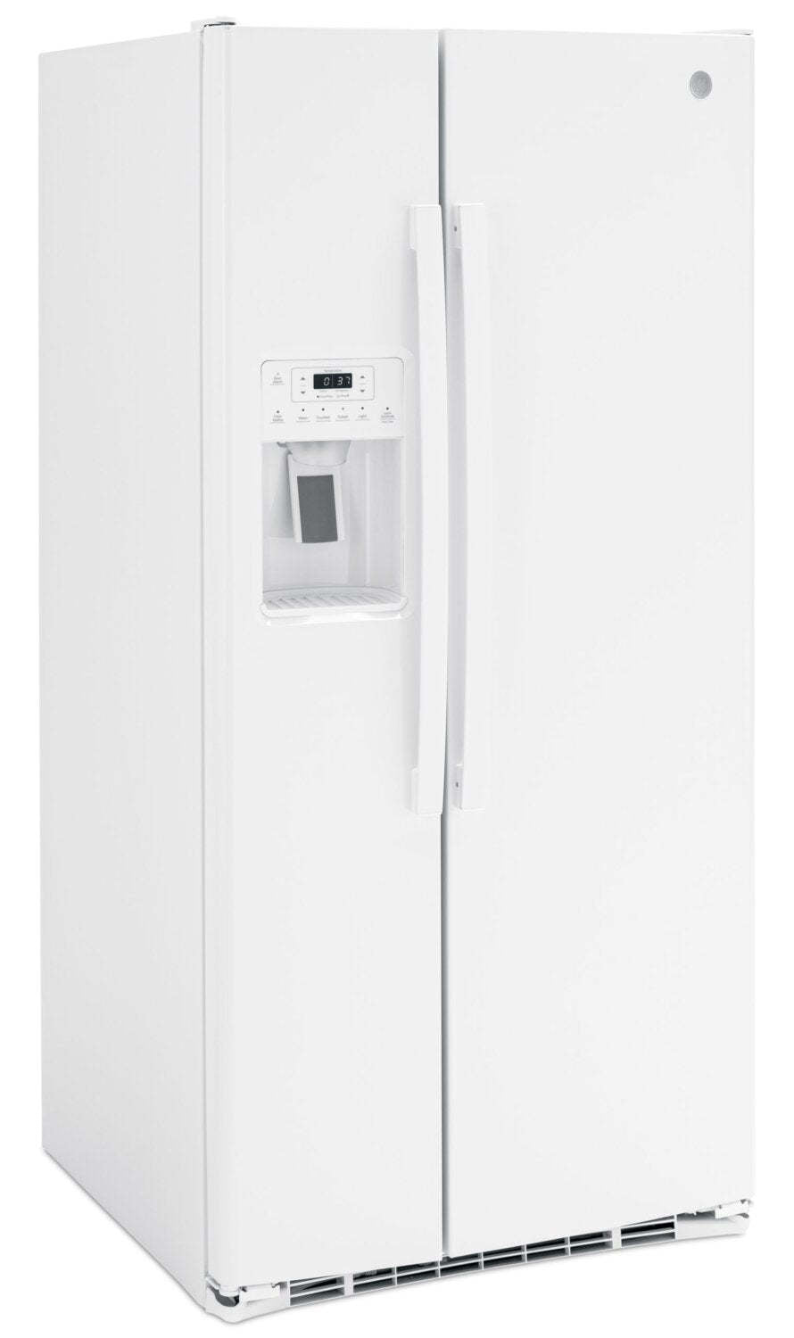 Réfrigérateur GE de 33 po et de 23,2 pi³ à compartiments juxtaposés - blanc - GSS23GGPWW | GE 33 23.2 Cu. Ft. Side-by-Side Refrigerator - White - GSS23GGPWW