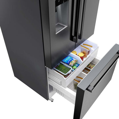 Bosch Série 500 36 26 Cu. Fort. Réfrigérateur à portes françaises - Acier inoxydable noir - B36FD52SNB | Réfrigérateur Bosch Série 500 de 36 po et de 26 pi3 à portes françaises - acier inoxydable noir - B36FD52SNB | B36FD52B