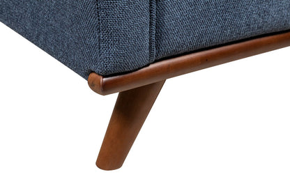 Canapé Kassia de Kort &amp; Co. de 90,6 po en tissu d'apparence lin avec base et pattes en bois - bleu