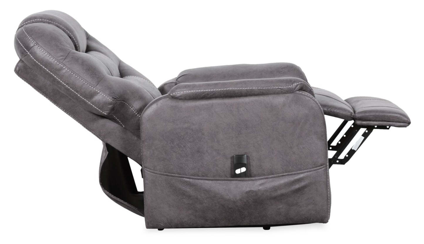 Fauteuil inclinable à relevage électrique Landon 34 en microfibre - Gris | Fauteuil inclinable électrique Landon de 34 po en microfibre - gris