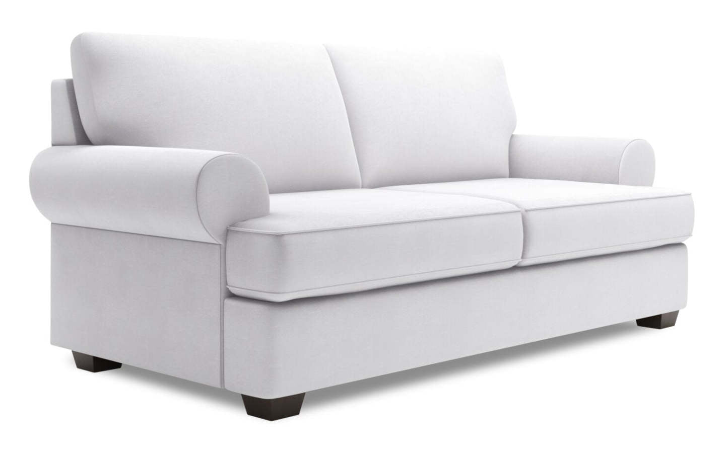 Fabriqué au Canada Canapé Personnalisable Roll 76 Tissu d'apparence lin Taille Condo Canapé avec Accoudoirs Roulés - Blanc Pax Ice | Canapé Roll de Sofa Lab de 76 po de format condo fabriqué au Canada en tissu d'apparence lin-blanc Pax Ice | RO093449