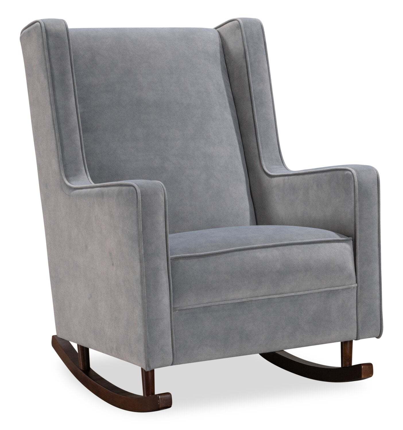 Chaise à bascule Sherri 29,5 avec pieds traîneau en bois - Gris | Fauteuil berçant Sherri de 29,5 po avec pieds de style traîneau en bois - gris