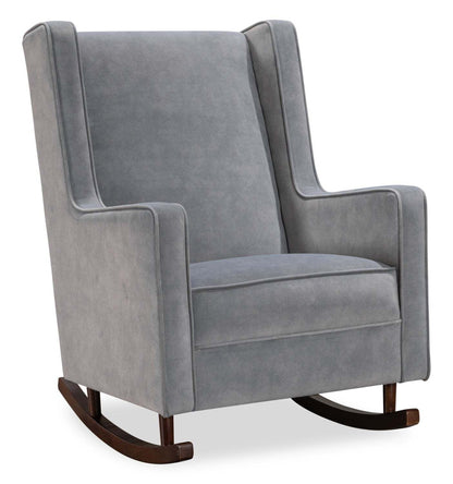 Chaise à bascule Sherri 29,5 avec pieds traîneau en bois - Gris | Fauteuil berçant Sherri de 29,5 po avec pieds de style traîneau en bois - gris