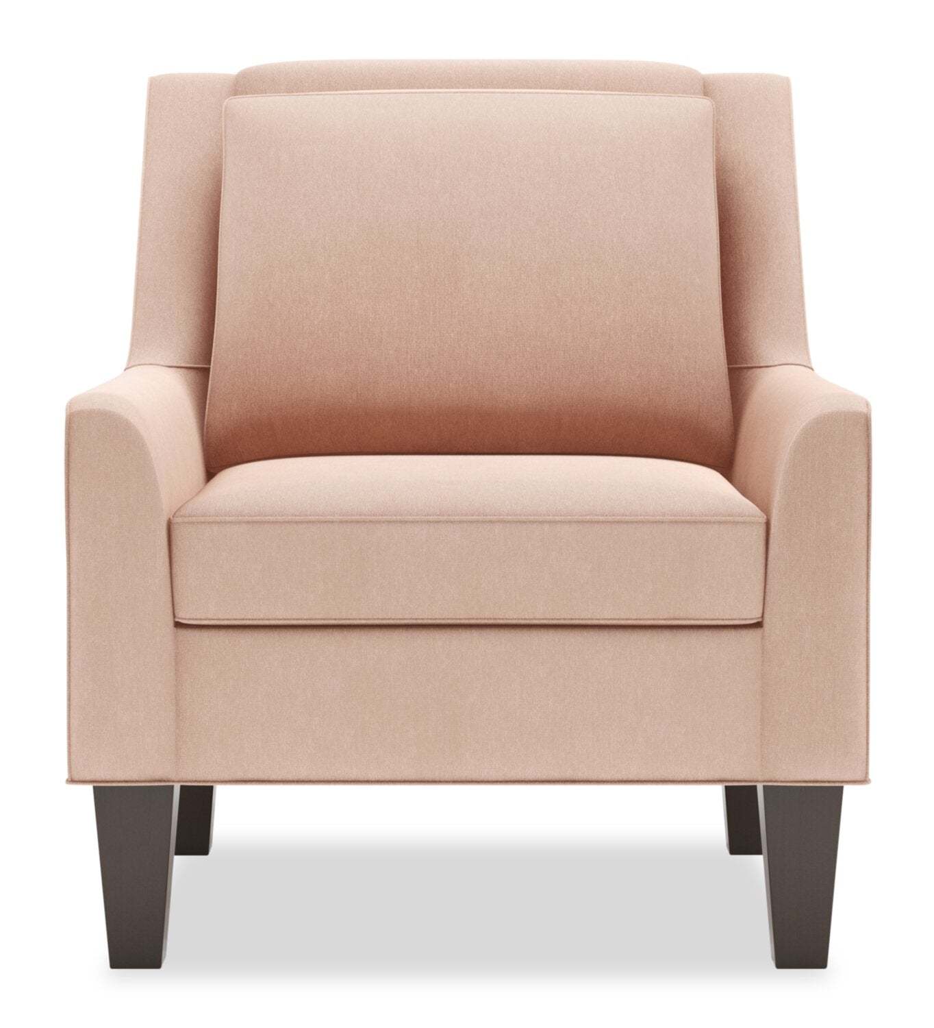 Fauteuil d'appoint club Sofa Lab personnalisable en tissu d'apparence lin de 29 po avec pattes en bois - rose Pax Rose | CLUB3249