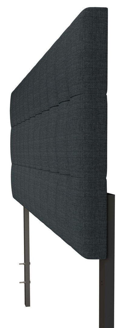 Tête de lit rembourrée Ellis en tissu anthracite, capitonné à boutons - King Size | Tête de lit rembourrée Ellis en tissu anthracite avec capitonnage à boutons - format très grand lit