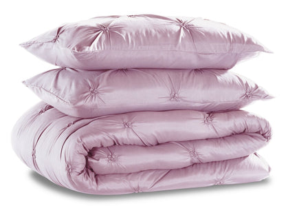 Penelope 3-Piece Full/Queen Comforter Set - Pink | Ensemble d'édredon Penelope 3 pièces rose pour lit double ou grand lit