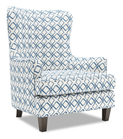 Fauteuil d'appoint à oreilles Sofa Lab personnalisable de 32 po fabriqué au Canada en tissu - Océan multicolore | AILE1154