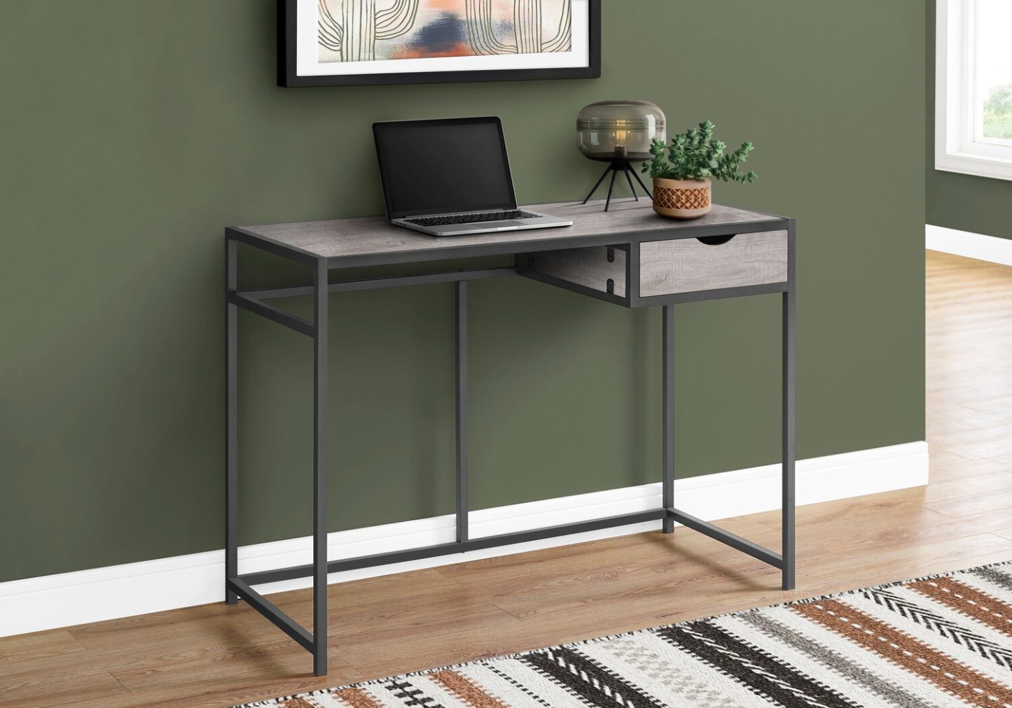 Bureau Everly de 42,25 po avec tiroir - gris