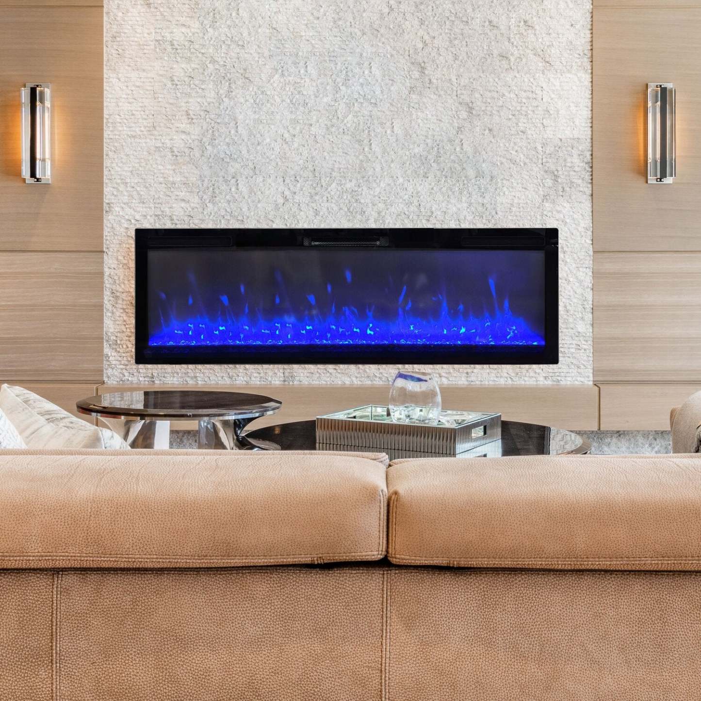 Foyer électrique moderne Mirage 60 - Noir | Foyer électrique moderne Mirage de 60 po - noir