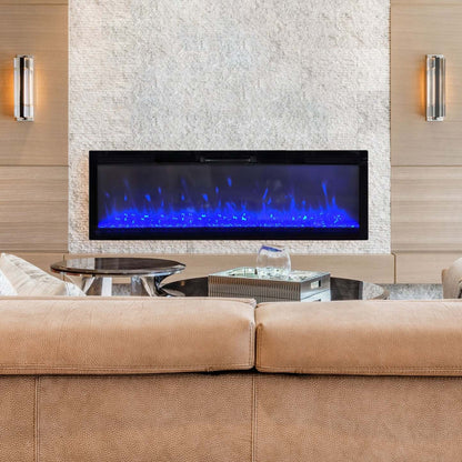 Foyer électrique moderne Mirage 60 - Noir | Foyer électrique moderne Mirage de 60 po - noir