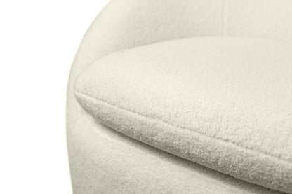Chaise d'appoint incurvée en tissu bouclé Lola 28,7 avec coussin de siège amovible - Blanc | Fauteuil d'appoint courbé Lola de 28,7 po en tissu chenille bouclé avec coussin de siège amovible - blanc