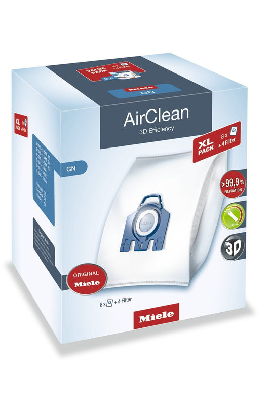 Miele AirClean 3D Efficiency GN Lot de 8 sacs à poussière - 10455150 | Sacs à poussière AirClean 3D Efficiency GN de ​​Miele, ensemble de 8 - 10455150 | 10455150