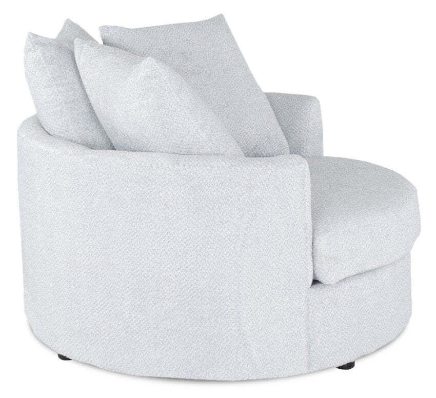 Fauteuil d’appoint Cuddler Grande de 48 po fabriqué au Canada en tissu de chenille - gris Teddy Star