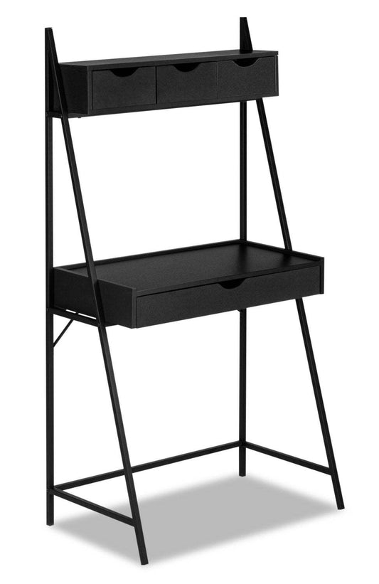 Bureau compact Norris 31,5 avec 4 tiroirs - Noir|Bureau compact Norris de 31,5 po à 4 tiroirs - noir